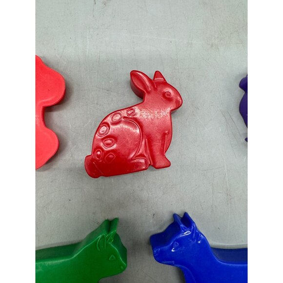 Vintage Animal & Flower Plastic Cookie Cutters Set Of 5 play dough - Picture 5 of 7